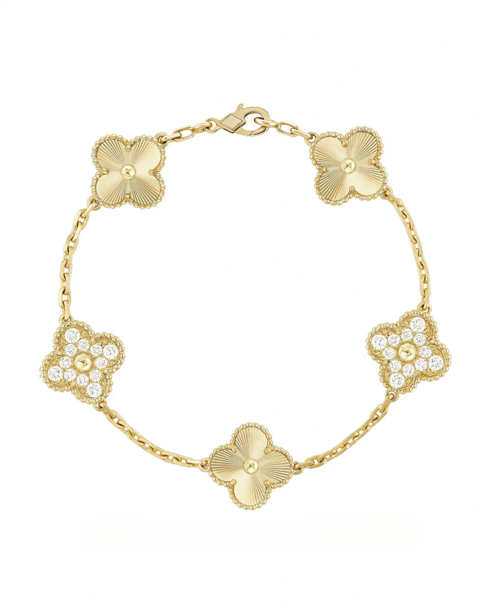 Luxe Clover Bracelet Gold and Diamond