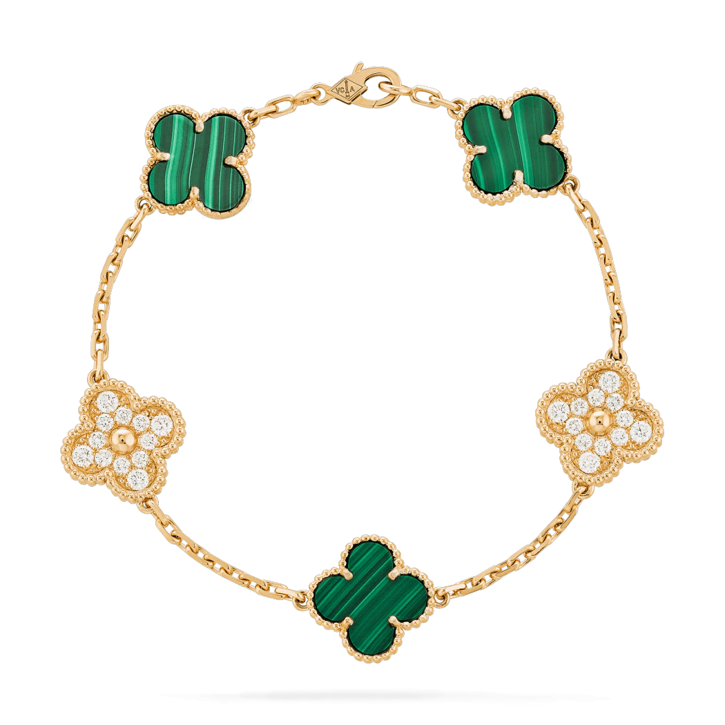 Luxe Clover Bracelet Green and diamond
