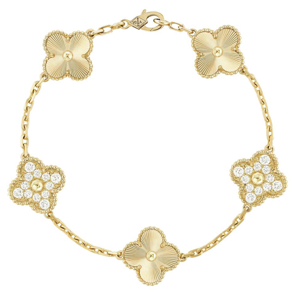 Luxe Clover Bracelet Gold and Diamond