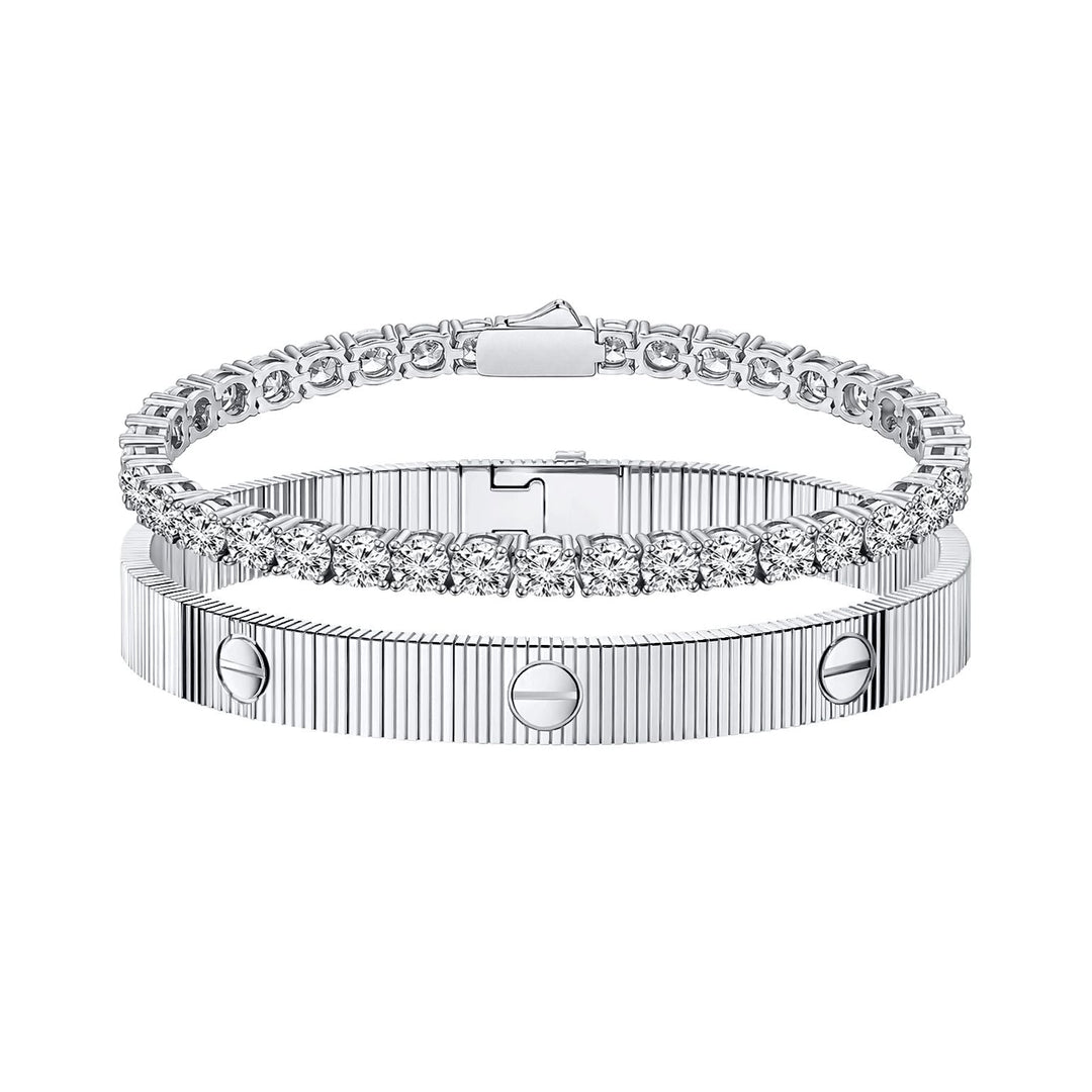 The Executive Suite Bracelet Stack in Silver