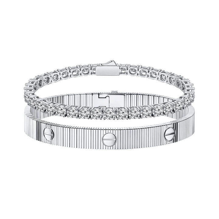 The Executive Suite Bracelet Stack in Silver